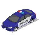 Free Coche Policia Frente Icono