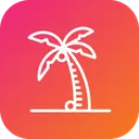 Free Coconut Tree Beach Icon