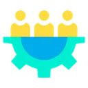 Free Cogwheel People Group Icon