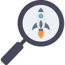 Free Cohete En Lupa Investigacion De Marca Encontrar Startup Icono