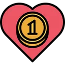 Free Coin Heart Love Icon