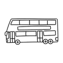 Free White Line Double Deck Bus Illustration Public Transport Commute Icon
