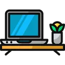 Free Computadora Portatil Mesita De Noche Oficina En Casa Icono