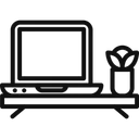 Free Computadora Portatil Mesita De Noche Oficina En Casa Icono
