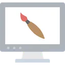 Free Computer Grafica Monitor Pennello Icon