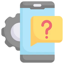 Free Configuración de teléfono inteligente con signo de pregunta  Icono