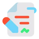 Free Contract File Signature Revision Icon