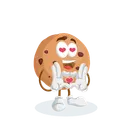 Free Cookies Logo Mascot In Love Pose Animated Icon