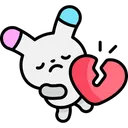 Free Corazon Roto Kawaii Conejito Icono