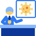 Free News News Anchor Virus Transmission Icon