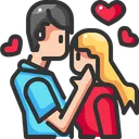 Free Couple Heart Kiss Icon