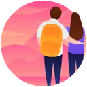Free Couples Honeymoon Tourists Travellers Icon