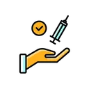 Free Hand Syringe Vaccine Icon