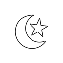 Free Crescent Moon Star Icon Icon