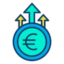 Free Euro Crescido Crescimento Monetario Financas Icon