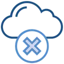 Free Cloud Storage Cross Icon