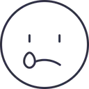 Free Crying Emoji Outline Icon