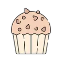 Free Cupcake aux pépites de chocolat  Icône