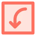 Free Curved Left Down Icon