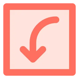 Free Curved left down arrow  Icon