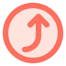 Free Curved right up arrow  Icon