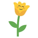 Free Cute Happy Flower Character  Icon