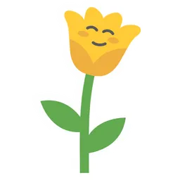 Free Cute Happy Flower Character  Icon