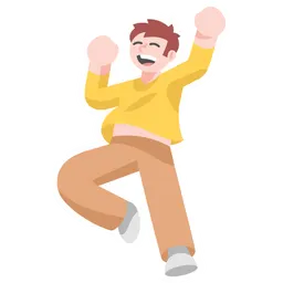 Free Cute Male Happy and Cheering  Icon