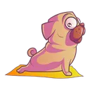 Free Cute pug is sitting on the sheet Icon