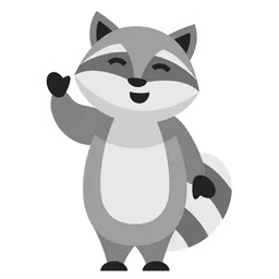 Free Cute Raccoon Say Hi  Icon