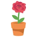Free Cute Red Rose Flower Character  Icon