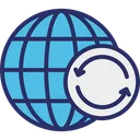 Free Cyber Security Global Communication Global Syncing Icon