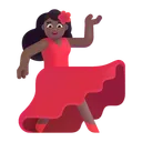 Free Danca Cor Medio Escuro Ícone