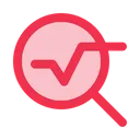 Free Data Analysis Magnifying Glass Line Chart Icon