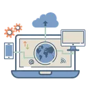 Free Data Synchronization Cloud Icon