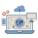 Free Daten Synchronisation Cloud Symbol