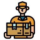 Free Delivery Man Box Icon