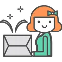 Free Delivery Girl Icon