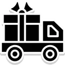Free Delivery Truck With Gift Box Gift Courier Van Icon