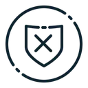 Free Desprotegido Escudo Inseguro Ícone