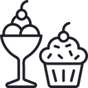 Free Desserts Ice Cream Cup Cake Icon