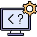 Free Code Computer Development Icon