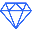 Free Diamond Blue Outline Miscellaneous Life Style Icon