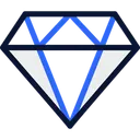 Free Diamond Blue Black Lineal Icon