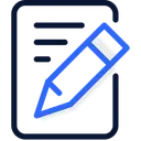 Free Diario Azul Preto Lineal Icon