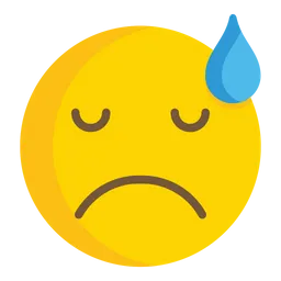 Free Downcast Face With Sweat Emoji Icon