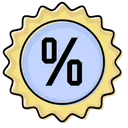 Free Discount Seals Off Happy Icon