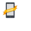 Free Discount Mobile Ribbon Icon