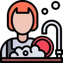 Free Dish Washing Woman  Icon