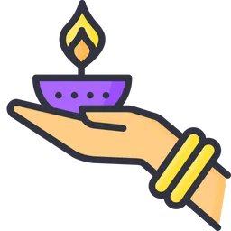 Free Diwali Lamp In Hand  Icon